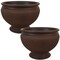 Sunnydaze 16 In Elizabeth Ribbed Urn Polyresin Planter - Rust - Set Of 2